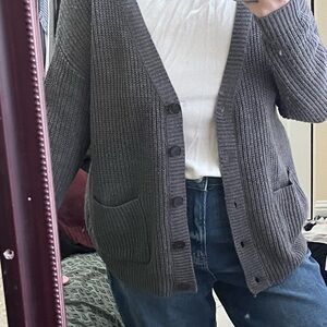 Forever 21 Charcoal Ribbed Cardigan